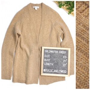 Coldwater Creek long open cardigan tan lambswool